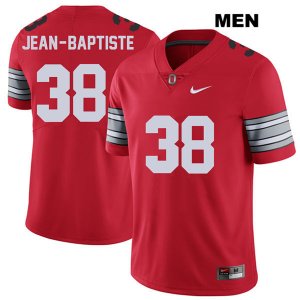 Men's NCAA Ohio State Buckeyes Javontae Jean-Baptiste #38 College Stitched 2018 Spring Game Authentic Nike Red Football Jersey QS20F67TJ